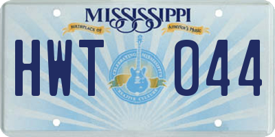 MS license plate HWT044
