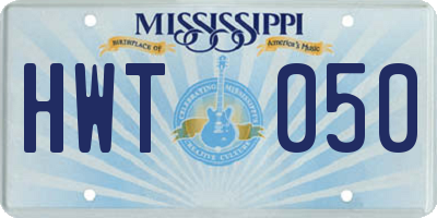 MS license plate HWT050