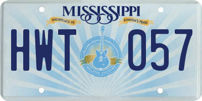 MS license plate HWT057