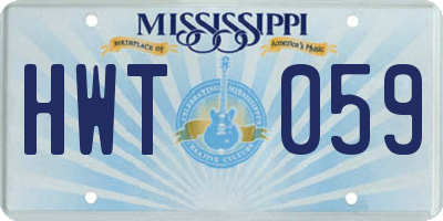 MS license plate HWT059