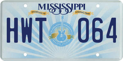 MS license plate HWT064