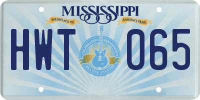 MS license plate HWT065