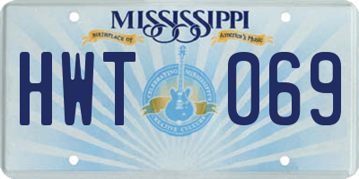 MS license plate HWT069