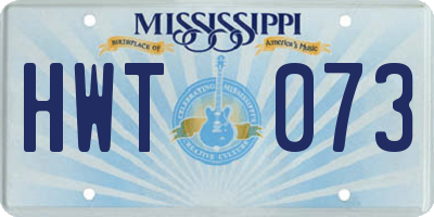 MS license plate HWT073