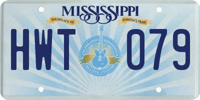 MS license plate HWT079
