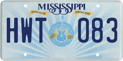 MS license plate HWT083
