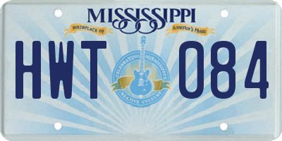 MS license plate HWT084