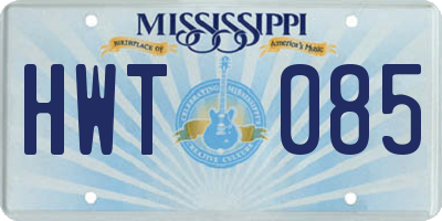 MS license plate HWT085