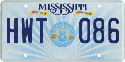 MS license plate HWT086