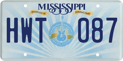MS license plate HWT087