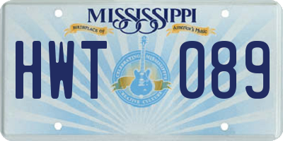 MS license plate HWT089