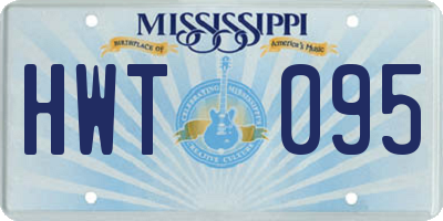 MS license plate HWT095