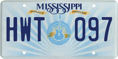 MS license plate HWT097