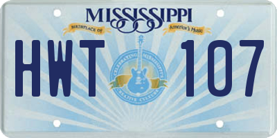 MS license plate HWT107