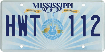 MS license plate HWT112