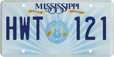 MS license plate HWT121