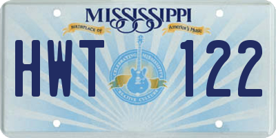 MS license plate HWT122