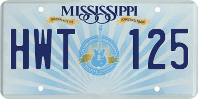 MS license plate HWT125