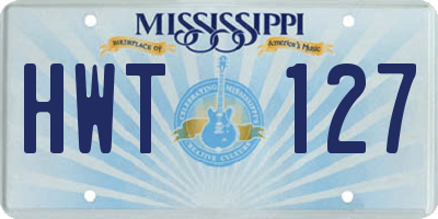 MS license plate HWT127