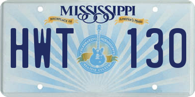 MS license plate HWT130