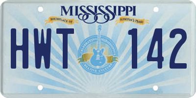 MS license plate HWT142