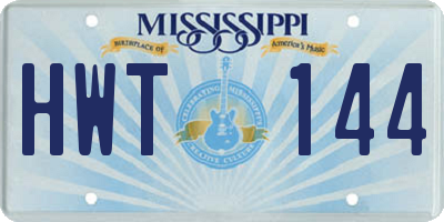 MS license plate HWT144