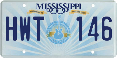 MS license plate HWT146