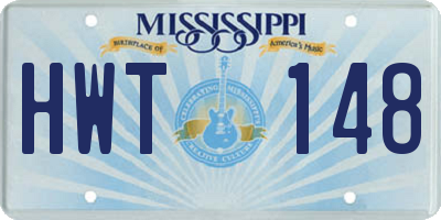 MS license plate HWT148