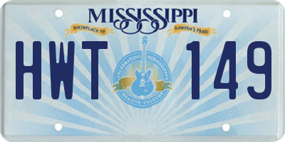 MS license plate HWT149