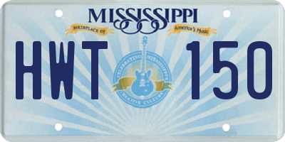 MS license plate HWT150