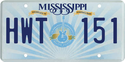MS license plate HWT151