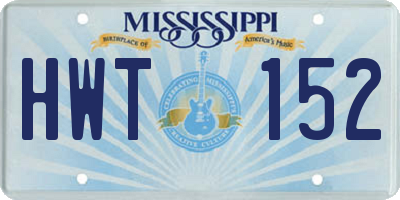 MS license plate HWT152