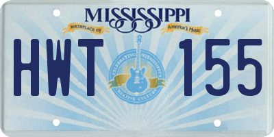 MS license plate HWT155