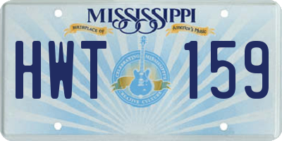 MS license plate HWT159