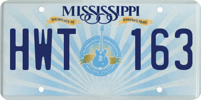 MS license plate HWT163