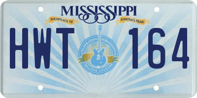 MS license plate HWT164