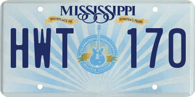 MS license plate HWT170