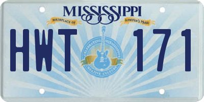 MS license plate HWT171