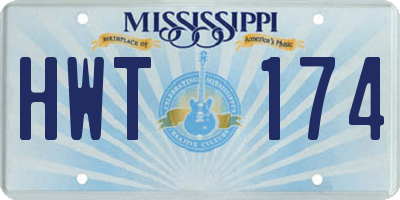 MS license plate HWT174
