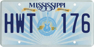 MS license plate HWT176
