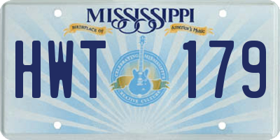 MS license plate HWT179