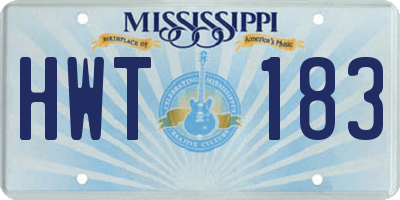 MS license plate HWT183
