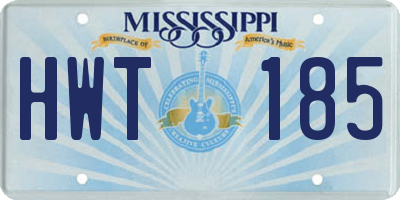 MS license plate HWT185