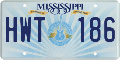 MS license plate HWT186