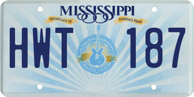 MS license plate HWT187