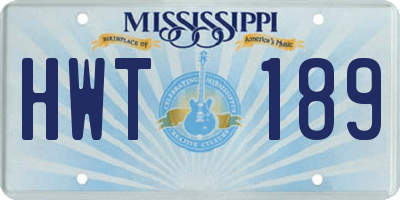 MS license plate HWT189