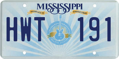 MS license plate HWT191
