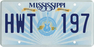 MS license plate HWT197