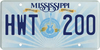 MS license plate HWT200