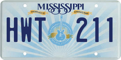 MS license plate HWT211